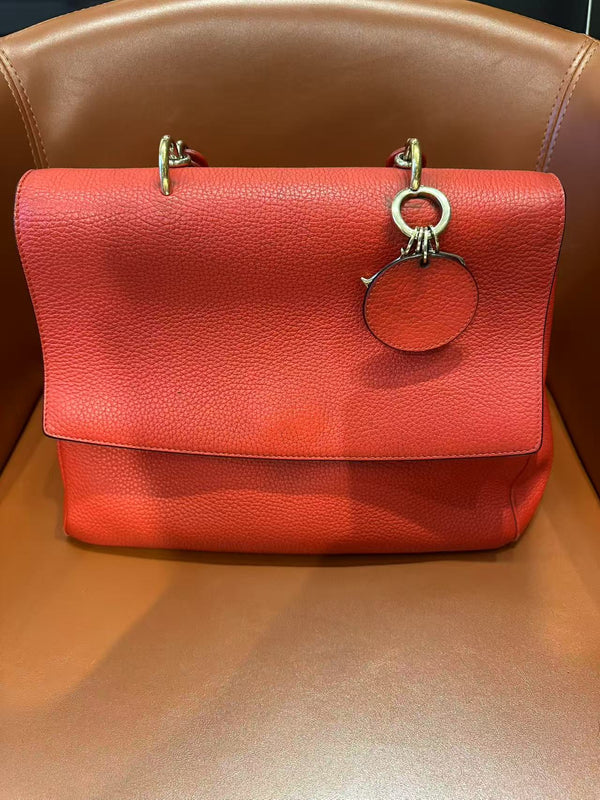 Pre-owned Christian Dior Be Dior Red Calfskin Crossbody