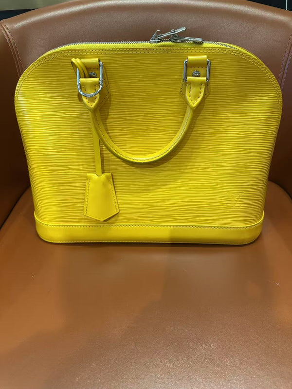 Pre-owned Louis Vuitton Yellow Epi Handbag PM