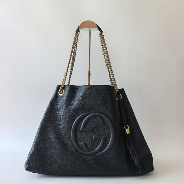 Pre-owned Gucci Soho Chain Strap Shoulder Bag Leather
