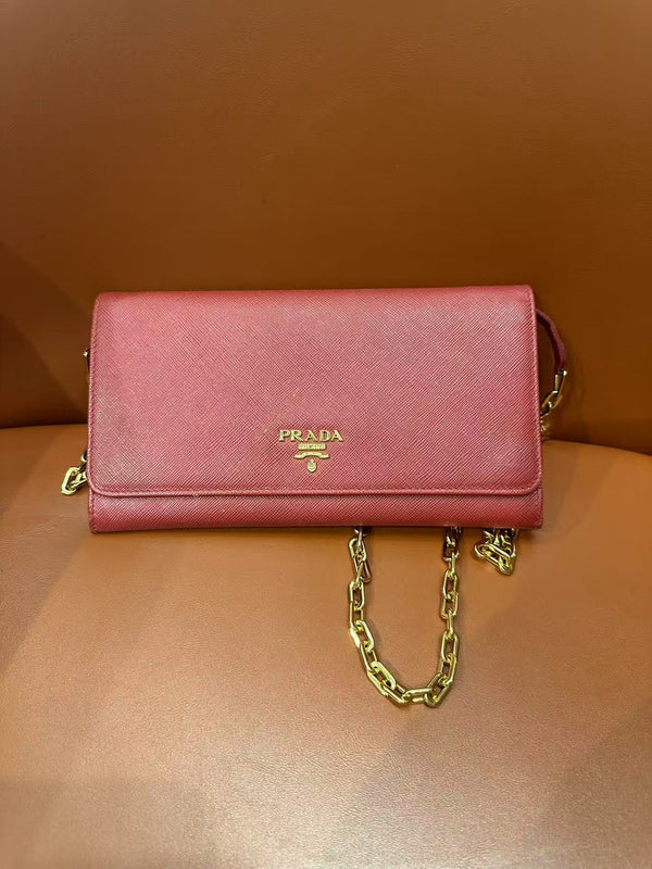 Pre-owned  Prada Saffiano Leather WOC Calfskin