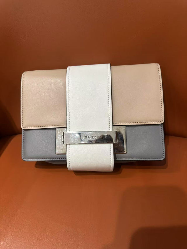 Pre-owned Prada Calfskin Tri-color Crossbody