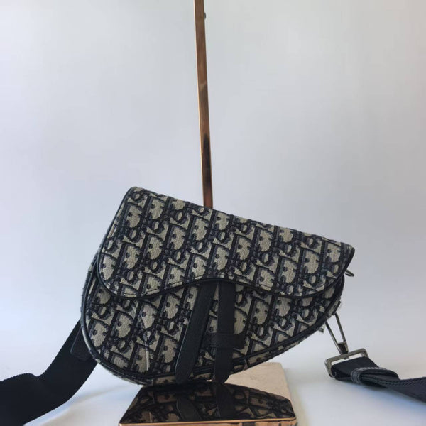 Pre-owned Christian Dior Saddle Crossbody Bag Oblique Canvas