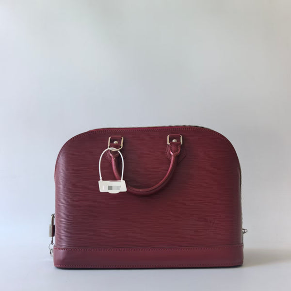 Pre-owned Louis Vuitton Alma Burgundy Epi MM