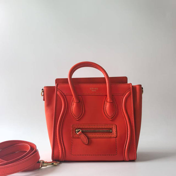 Pre-owned Celine Luggage Bag Grainy Leather Mini