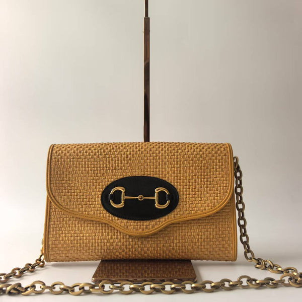 Pre-owned Gucci Horse-bit Woven Summer Purse Crossbody
