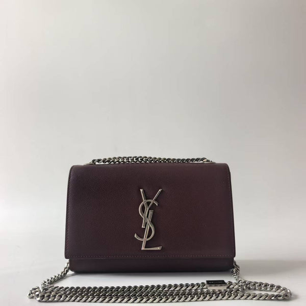 Pre-owned Saint Laurent Kate Burgundy Caviar Crossbody