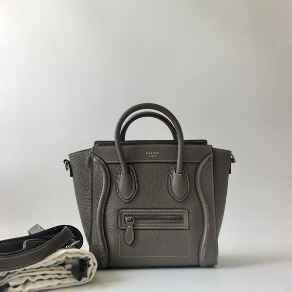 Pre-owned Celine Luggage Bag Grainy Leather Micro