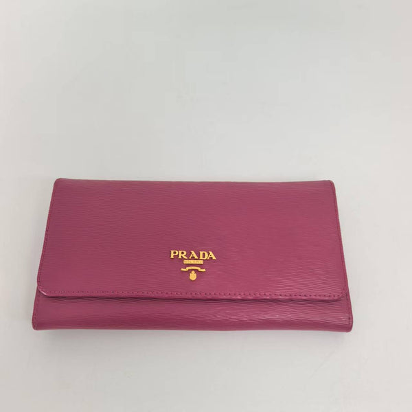 Pre-owned Prada Robot Flap Wallet Saffiano Leather Long