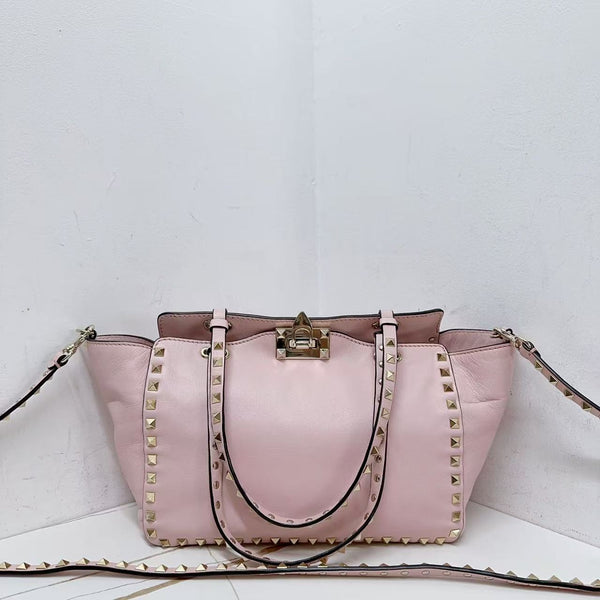 Pre-owned Valentino Rockstuds Powder Pink Crossbody Small