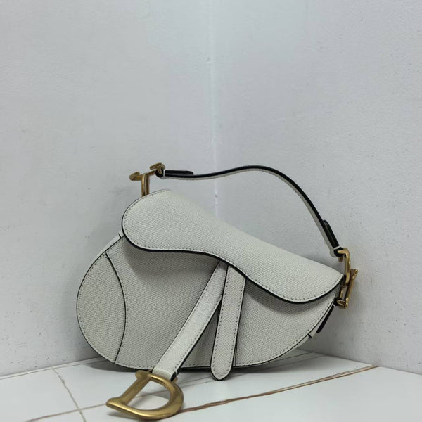 pre-owned Christian Dior Saddle Handbag with Strap Leather Mini