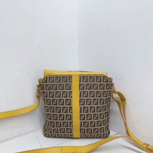 Pre-owned Fendi Crossbody with FF logo and Yellow Lining