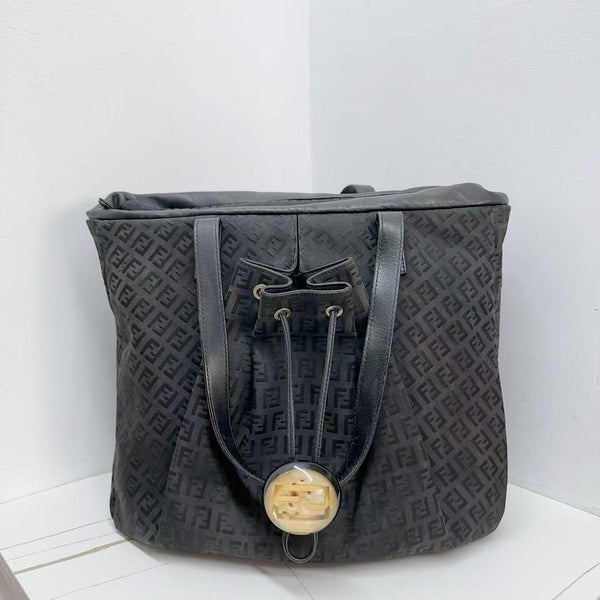 Pre-owned Fendi Open Tote Zucca Coated Canvas Large