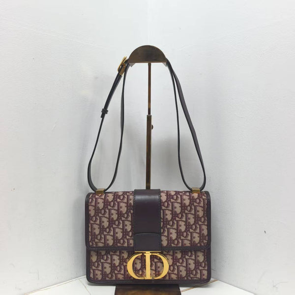 Pre-owned Christian Dior 30 Montaigne Flap Bag Oblique Canvas