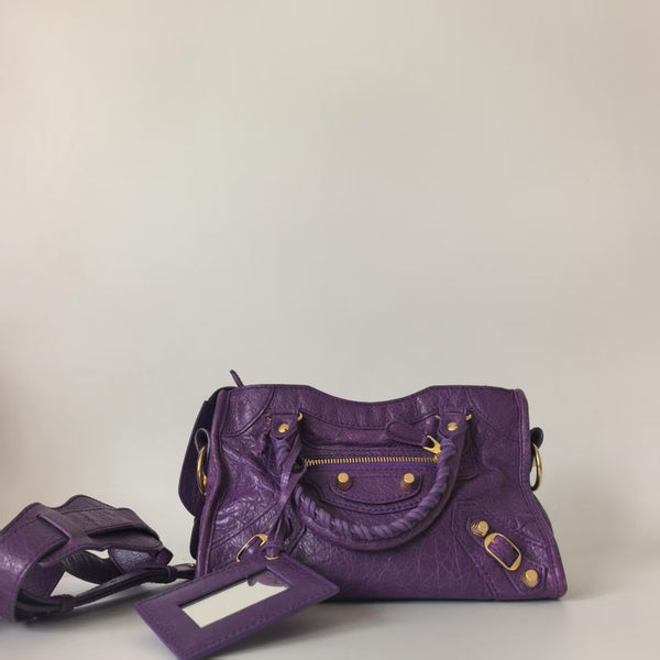 Pre-owned Balenciaga City Classic Studs Bag Leather Medium