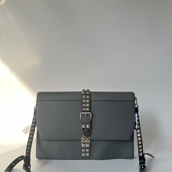 Pre-owned Prada Calfskin Studs Crossbody Shoulder Bag