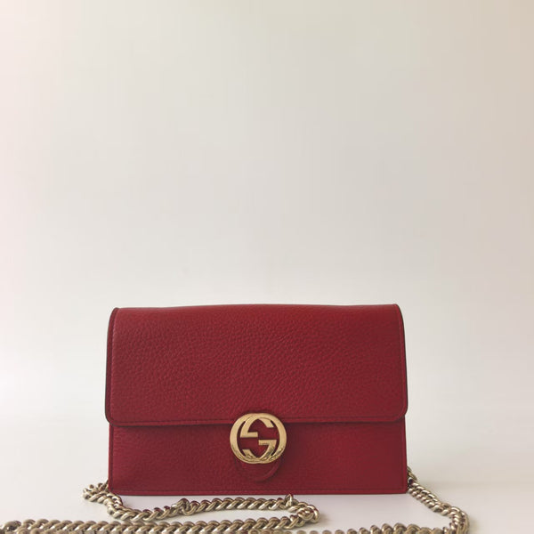 Pre-owned Gucci Interlocking GG Guccissima Leather