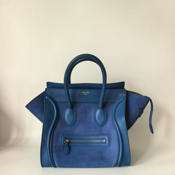 Pre-owned Celine Luggage Bag Grainy Leather Micro
