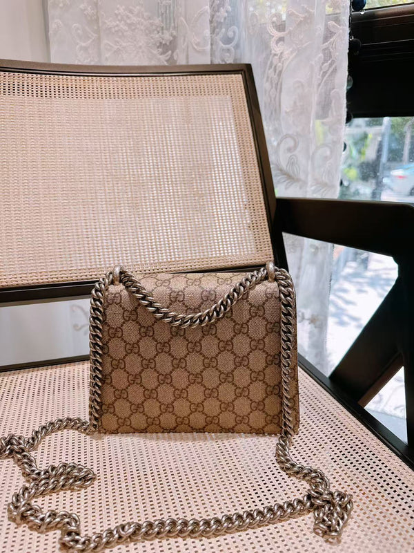 Pre-owned Gucci Dionysus Bag GG Coated Canvas Mini