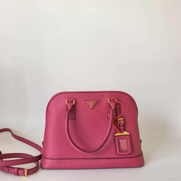 Pre-owned Prada Open Promenade Bag Saffiano Leather Medium