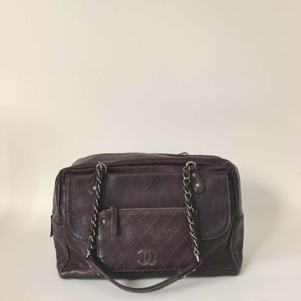 Pre-owned Chanel Vintage CC logo Caviar Shoulder Bag/Tote