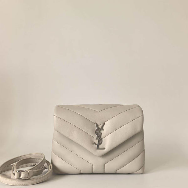 Pre-owned Saint Laurent Loulou Shoulder Bag Matelasse Chevron Leather Small