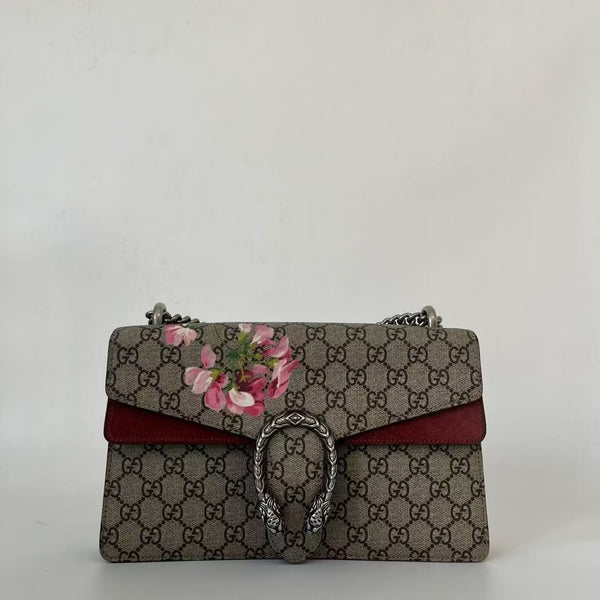Pre-owned Gucci Dionysus Bag Blooms Print GG Coated Canvas Small