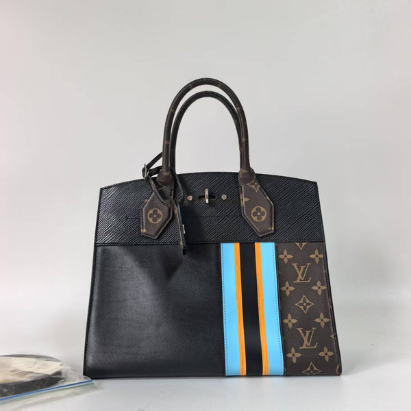 Pre-owned Louis Vuitton City Steamer Handbag Limited Edition Monogram Canvas and Leather MM