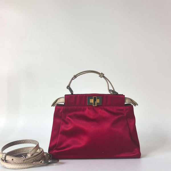 Pre-owned Fendi Peekaboo Bag Silky Mini