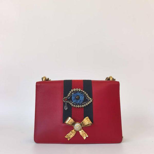 Pre-owned Gucci Sylvie Chain Shoulder Bag Leather Mini Limited