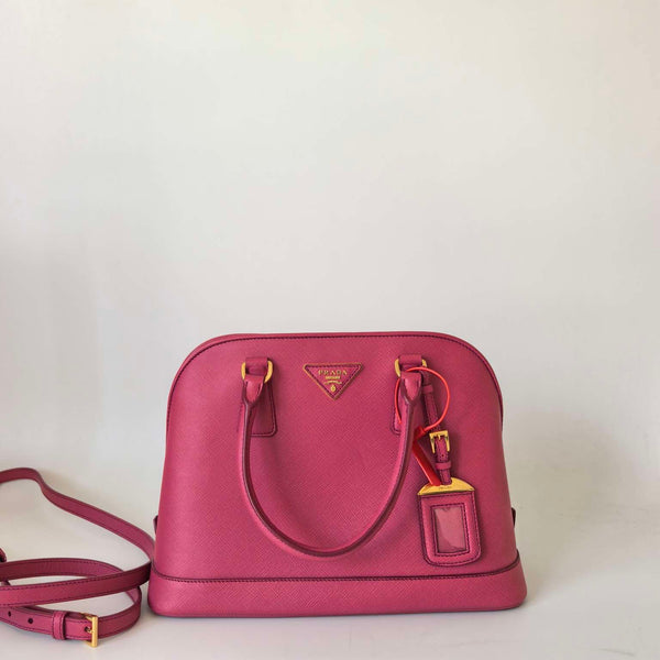 Pre-owned Prada Open Promenade Bag Saffiano Leather Medium