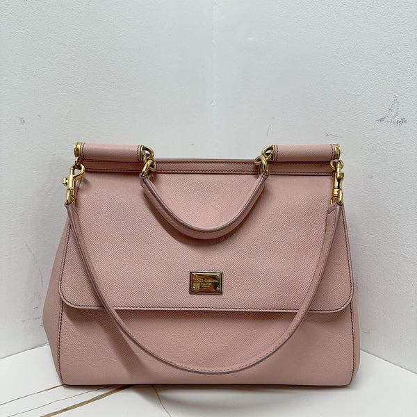 Pre-owned Dolce & Gabbana Miss Sicily Shoulder Bag Leather Large