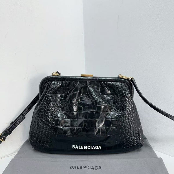 Pre-owned Balenciaga Crocodile Embossed Clutch Crossbody