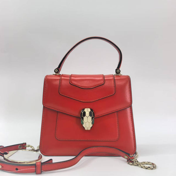 Pre-owned Bvlgari Serpenti Forever Top Handle Bag Leather Small