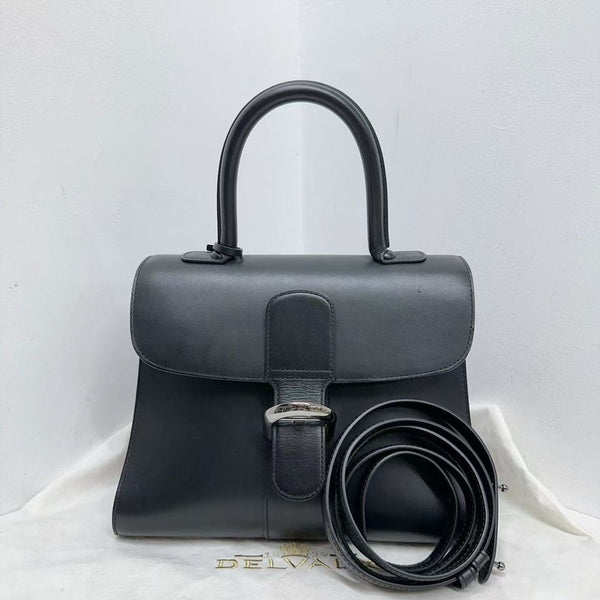 Pre-owned Delvaux Brillant Top Handle Bag Leather MM