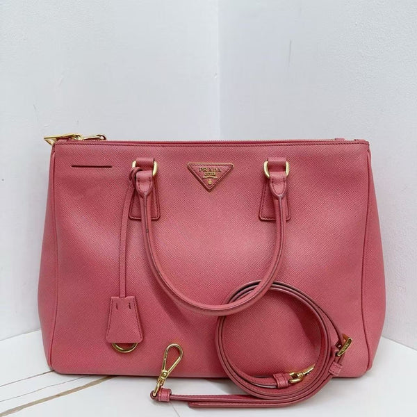 Pre-owned Prada Galleria Double Zip Tote Saffiano Leather Medium
