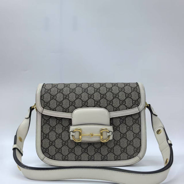 Pre-owned Gucci Horsebit 1955 Shoulder Bag GG Coated Canvas Small