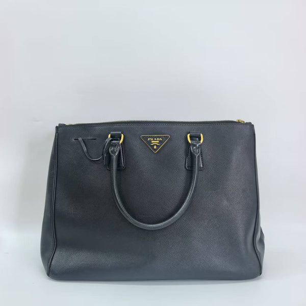 Pre-owned Prada Galleria Double Zip Tote Saffiano Leather Medium