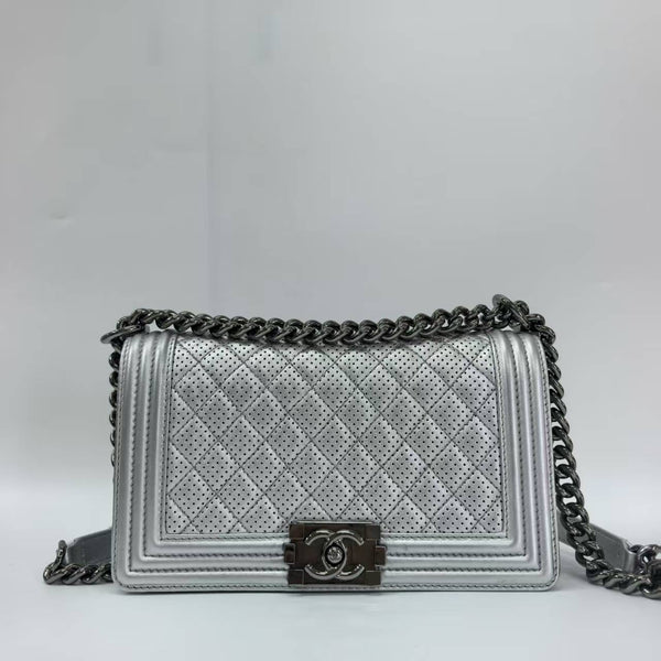 Pre-owned Chanel Lebody Perforated Sliver Crossbody