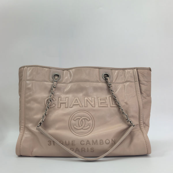 Pre-owned Chanel Beige Calfskin Shopping Tote