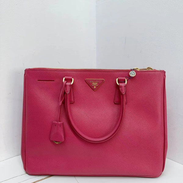 Pre-owned Prada Galleria Double Zip Tote Vernice Saffiano Leather Large
