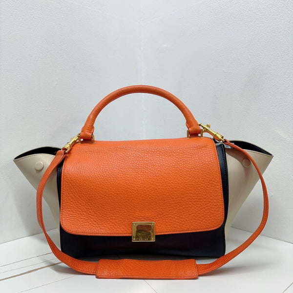 Pre-owned Celine Trapeze Bag Leather Small