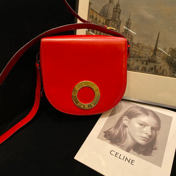 Pre-owned Celine Red Calfskin Crossbody