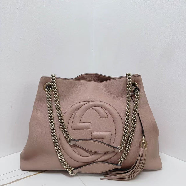 Pre-owned Gucci Soho Chain Strap Shoulder Bag Leather Medium