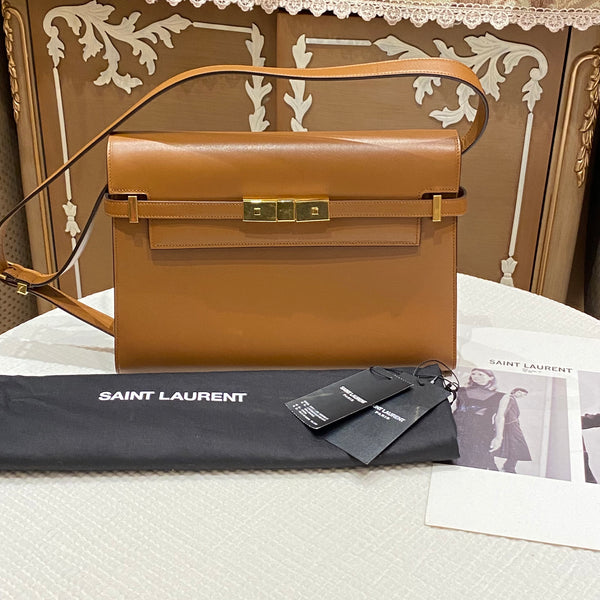 Pre-owned Saint Laurent Manhattan Gold Brown Crossbody
