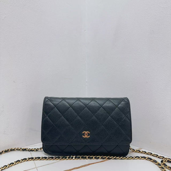 Pre-owned Chanel Classic Flap WOC Black Cavair Crossbody