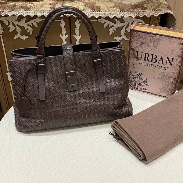 Pre-owned Bottega Veneta Roma Bag Intrecciato Nappa Medium