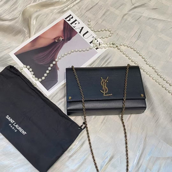 Pre-owned Saint Laurent Vintage Black Calfskin Crossbody