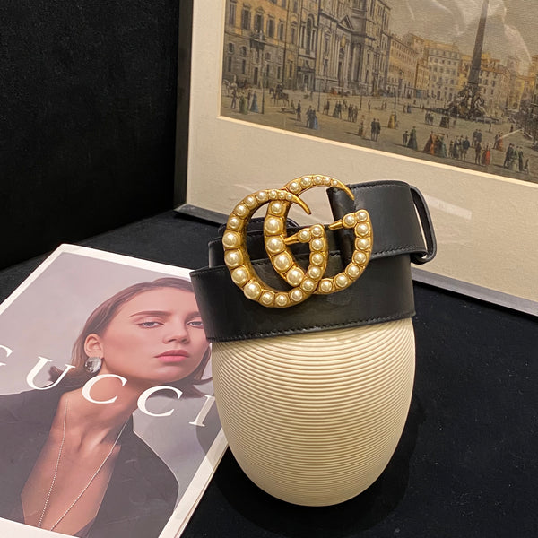 Pre-owned Gucci Pearls Belt -90cm