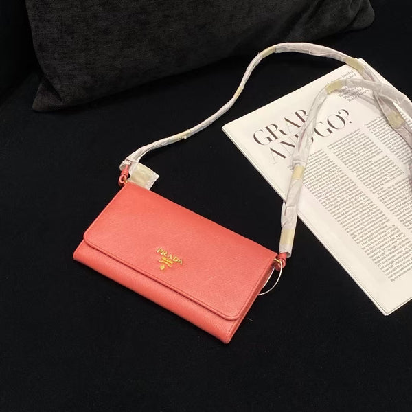 Pre-owned Prada Pink Calfskin WOC Crossbody