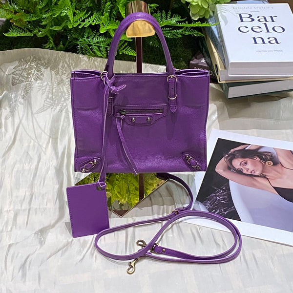 Pre-owned Balenciaga Purple Calfskin City Tote